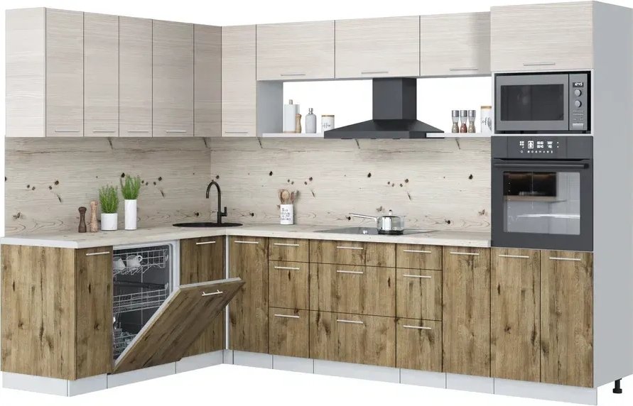 

Готовая кухня Интерлиния Мила Лайт 1.896х2.98-2 (вудлайн кремовый/дуб веллингтон/бискайская сосна)