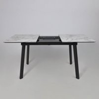 Кухонный стол Lepremo AV 1209 HPL+МДФ раздвижной 1200-1600x800 (виктори натуральный/черный)