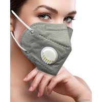 Респиратор-полумаска 3D Mask Респиратор KN95 FFP2 с клапаном выдоха (серый, 10 шт)