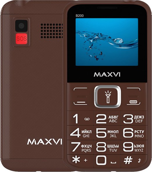 

Кнопочный телефон Maxvi B200 (коричневый)