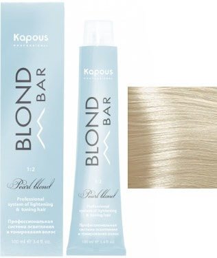 

Крем-краска для волос Kapous Professional Blond Bar с экстрактом жемчуга BB 023 перламутровое утро