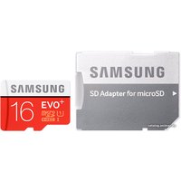 Карта памяти Samsung EVO+ microSDHC 16GB + адаптер [MB-MC16DA]