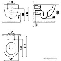 Унитаз подвесной Creavit Free FE322-11CB00E-0000 + KC0903.02.0000E