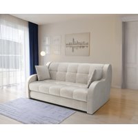 Диван Мебель-АРС Аккордеон Барон НПБ 140x200 (бархат бежевый Star Velvet 6 Light Beige)