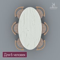 Столешница Millwood овальная 1800х1000х36 51778_bk_3 (дуб белый Craft)
