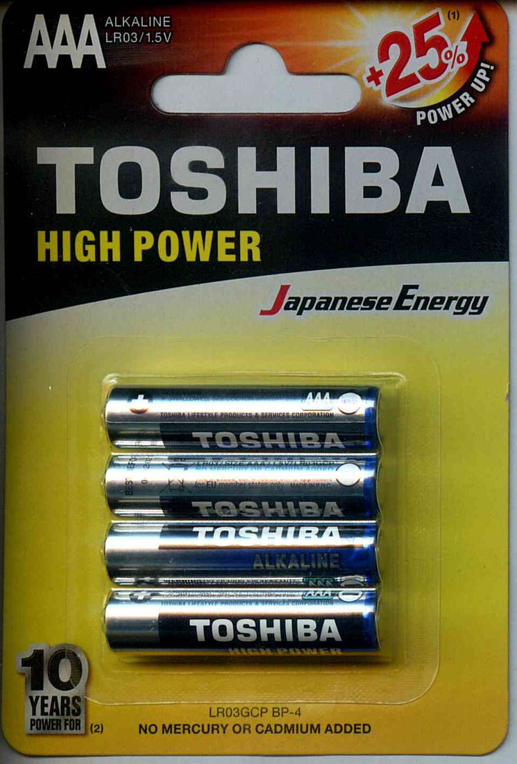 

Батарейка Toshiba Alkaline LR03 4BP