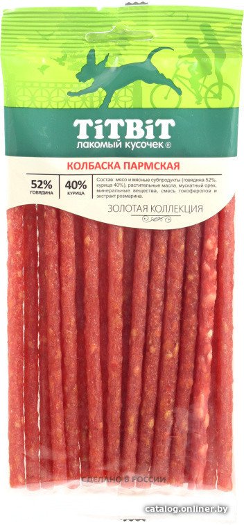 Лакомство для собак TiTBiT Золотая коллекция. Колбаса Пармская 120 г