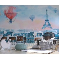 Фотообои ФабрикаФресок Живопись. Акварельный Разноцветный Париж 1164270 (400x270)