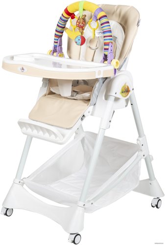 Высокий стульчик ForKiddy Podium Toys 0+ (кремовый, дуга обезьяна)