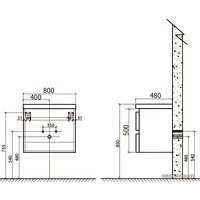  BelBagno Тумба под умывальник Energia-N-800-2C-SO-BL (bianco lucido)