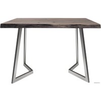 Кухонный стол Buro7 Уиллис 110 (с обзолом и сучками, дуб мореный/серебро)