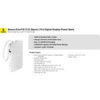 Внешний аккумулятор Baseus EnerFill FC51 Bipow2 Pro Power Bank 10000mAh (белый)