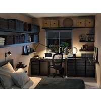 Стол Ikea Микке (черный/коричневый) [203.739.18]