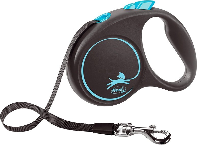 

Поводок-рулетка Flexi Black Design S Tape 5 m (голубой)