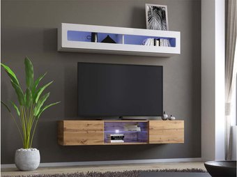 НК-Мебель Point комплект 8 гостиная (дуб вотан/белый глянец)