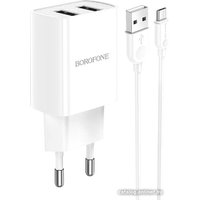 Сетевое зарядное Borofone BA53A microUSB (белый)