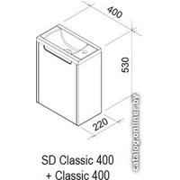  Ravak Тумба под умывальник SD Classic 400 X000000418 (StripOnyx)