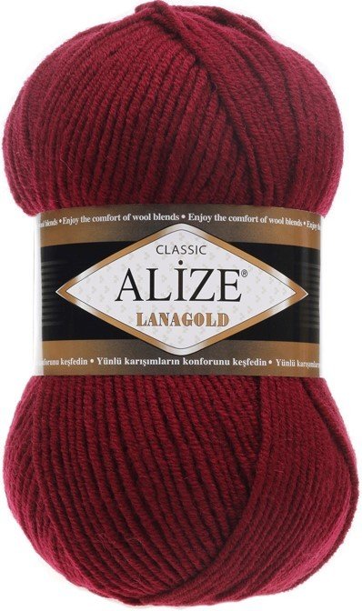 

Пряжа для вязания Alize Lanagold 57 (240 м, бордовый)