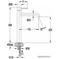 Смеситель Omnires Y Y1212 BL