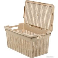 Коробка для хранения Violet Лофт с крышкой 562120 21 л (латте)