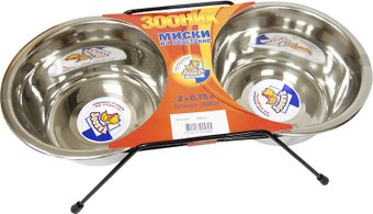Подставка для мисок Zoonik 08824-1 (черный, с мисками)