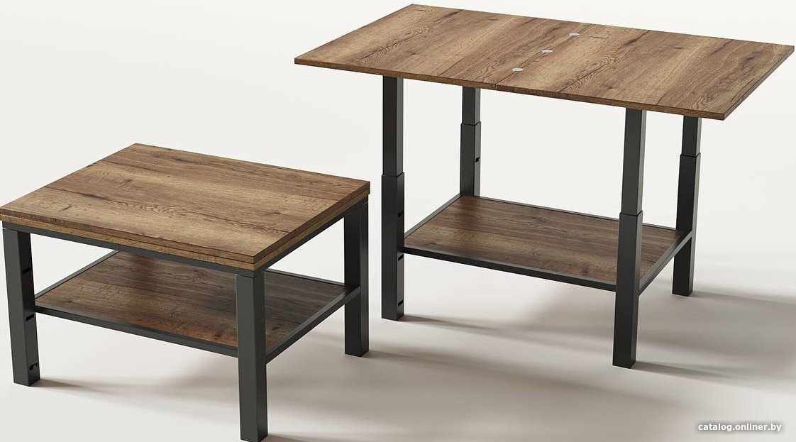 Журнальный столик Aledar H1 75x60 (дуб галифакс натуральный H1180/черный муар)