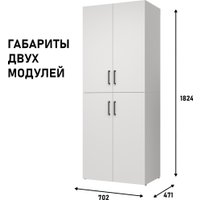 Шкаф распашной Mio Tesoro Tandem 2D (белый)