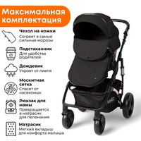 Универсальная коляска Bubago Zoom (2 в 1, черный/золотая рама)