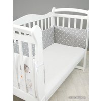 Бампер в кроватку Amarobaby Крошка Ежик AMARO-3104-Ke (4 подушки, белый/серый)