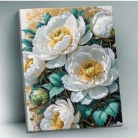 Картина по номерам ILikeGift Белые цветы QHR0003 в Борисове