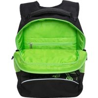 Школьный рюкзак Grizzly RB-450-3f (черный/салатовый)