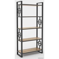 Стеллаж Hype Mebel Квадро 50x200 (черный/древесина белая)