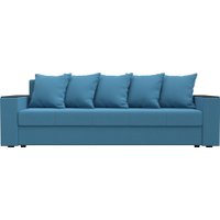 Диван Лига диванов Дубай Лайт полки слева 132283L (рогожка Амур 10 голубой)