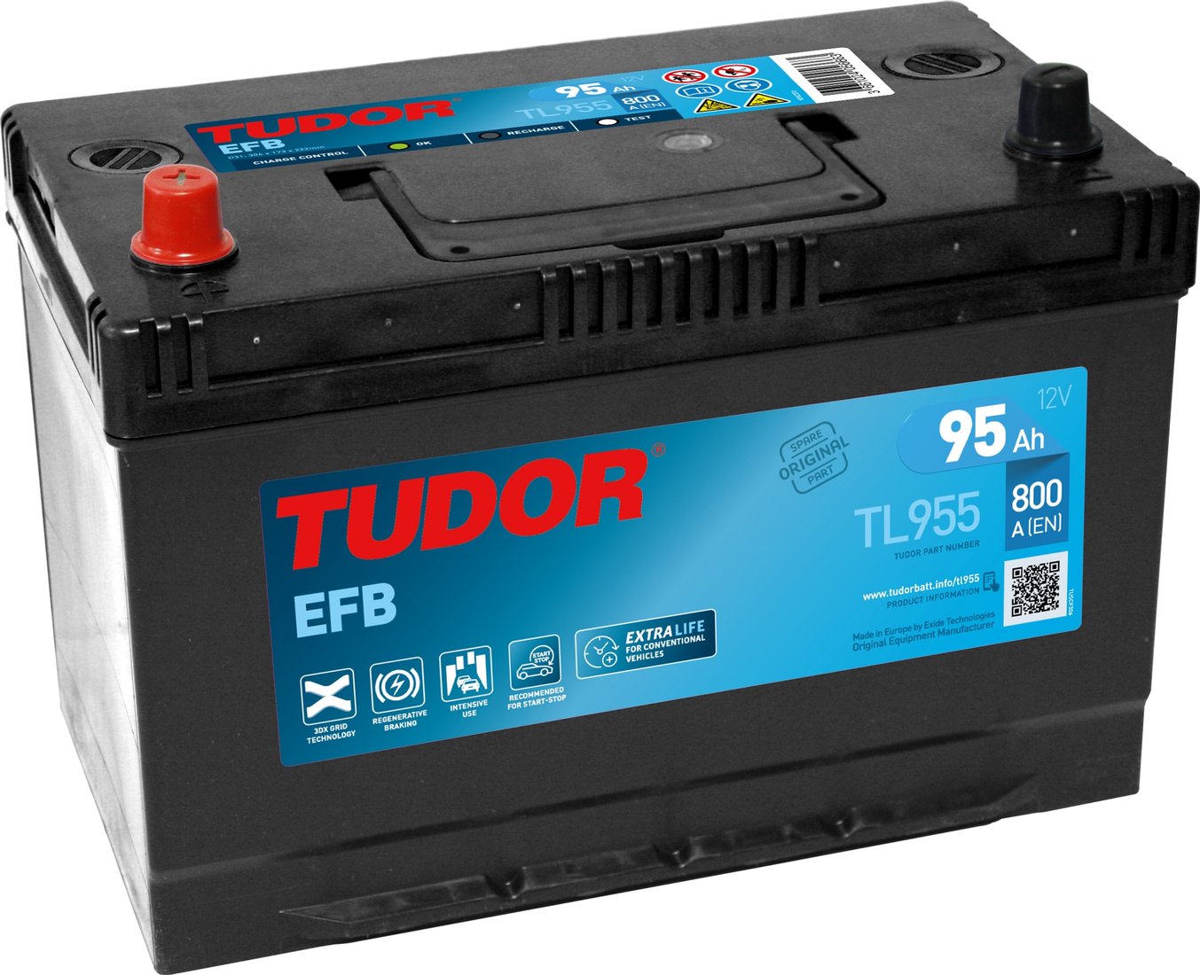 

Автомобильный аккумулятор Tudor Start-Stop EFB TL955 (95 А·ч)