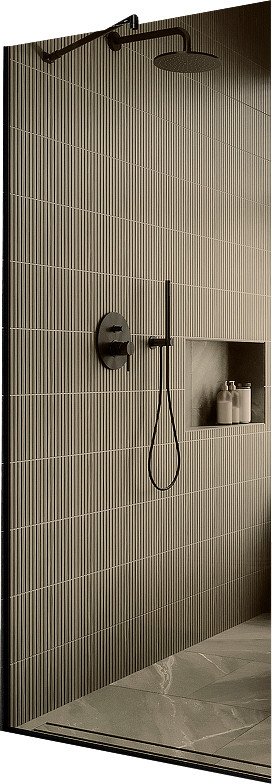Душевая стенка MaybahGlass 109x195 MGD-678-6у (бронзовое стекло/черный)