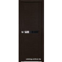 Межкомнатная дверь ProfilDoors 2.01XN L 60x200 (дарк браун, стекло Lacobel Черный лак)