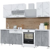 Готовая кухня Горизонт Trend 1800 (мрамор арктик/бетон грей) в Бресте