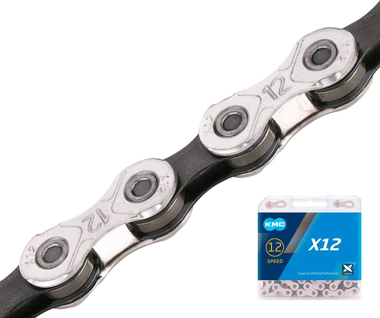 Цепь велосипедная KMC X12-126SLBK