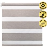 Рулонная электроштора НеоФьюжен Юпитер 240х250 правая (светло-серый, белая фурнитура)