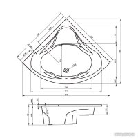 Фронтальный экран под ванну Riho Neo 140x140х57 209262 P010N0500000000
