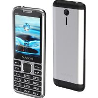 Кнопочный телефон Maxvi X10i (серебристый металлик) в Гродно