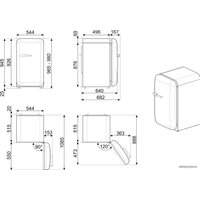 Однокамерный холодильник Smeg FAB10RPB2