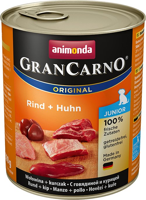 

Консервированный корм для собак Animonda GranCarno Original Junior beef + chicken (Говядина и курица) 0.4 кг