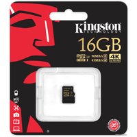 Карта памяти Kingston Gold microSDHC UHS-I (Class 3) U3 16GB [SDCG/16GBSP]