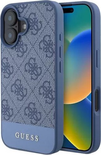 Чехол для телефона Guess PU 4G Bottom stripe Metal logo для iPhone 16 GUHCP16SG4GLBL