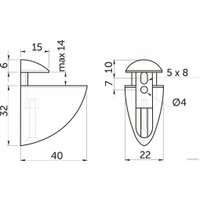 Полкодержатель AKS PELIKAN мини хром