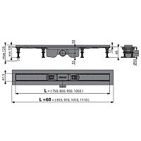 Трап/канал Alcadrain APZ12-950 (с решеткой SOLID-950)