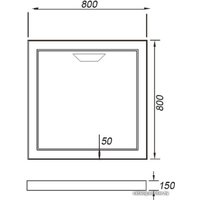 Душевой поддон WeltWasser WFS 80/15 80x80