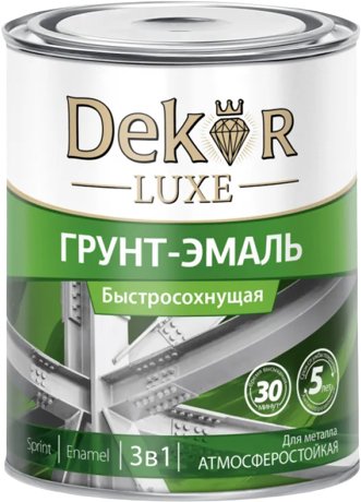 Грунт-эмаль Dekor Sprint 3 в 1 быстросохнущая 0.9 кг (черный)