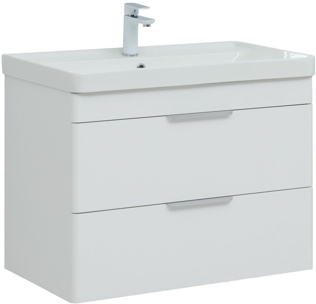 

Aquanet Тумба с умывальником Ирис new 80 312431 (белый глянец)